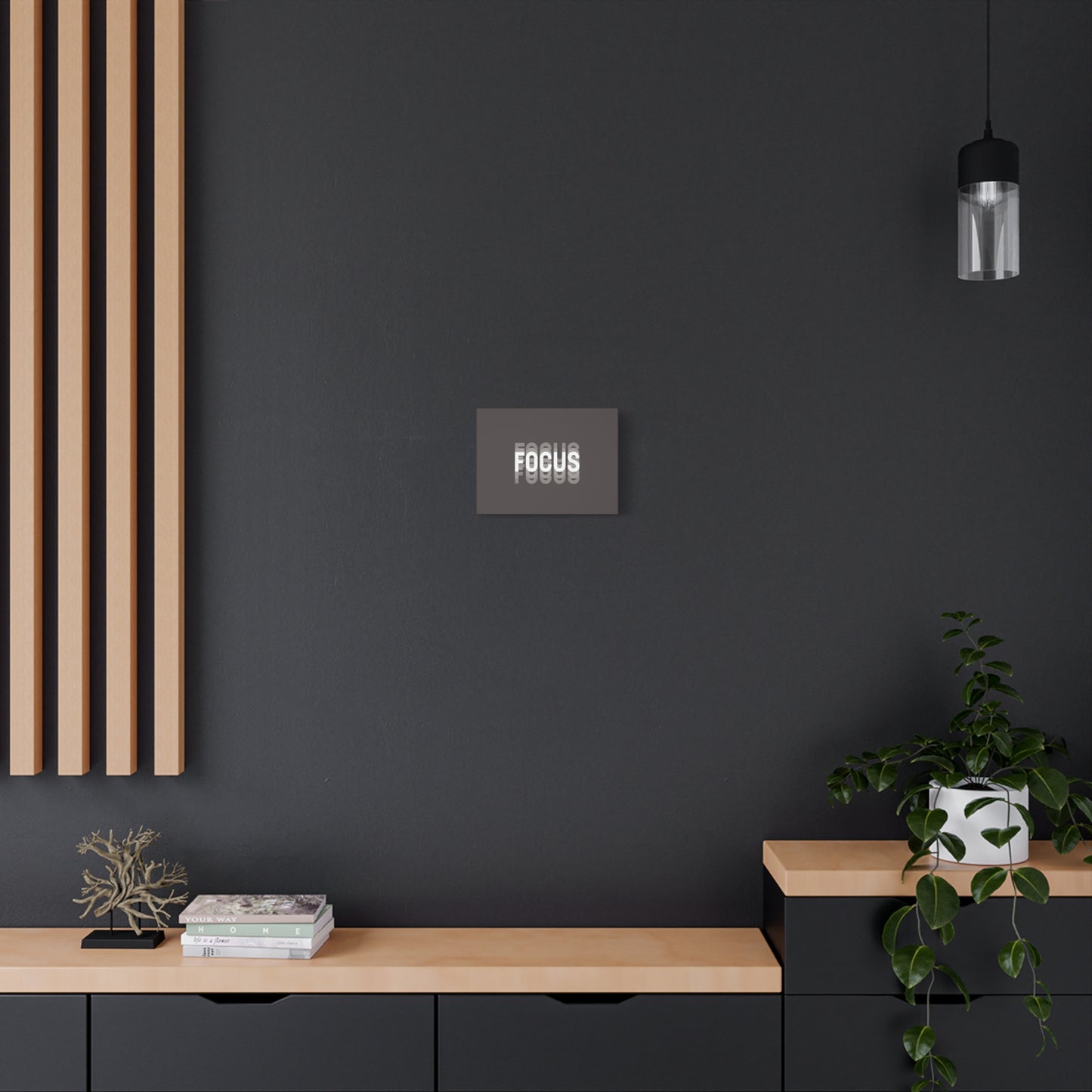 Focus Typography Canvas Wall Art — Minimalist Motivational Stretched Canvas