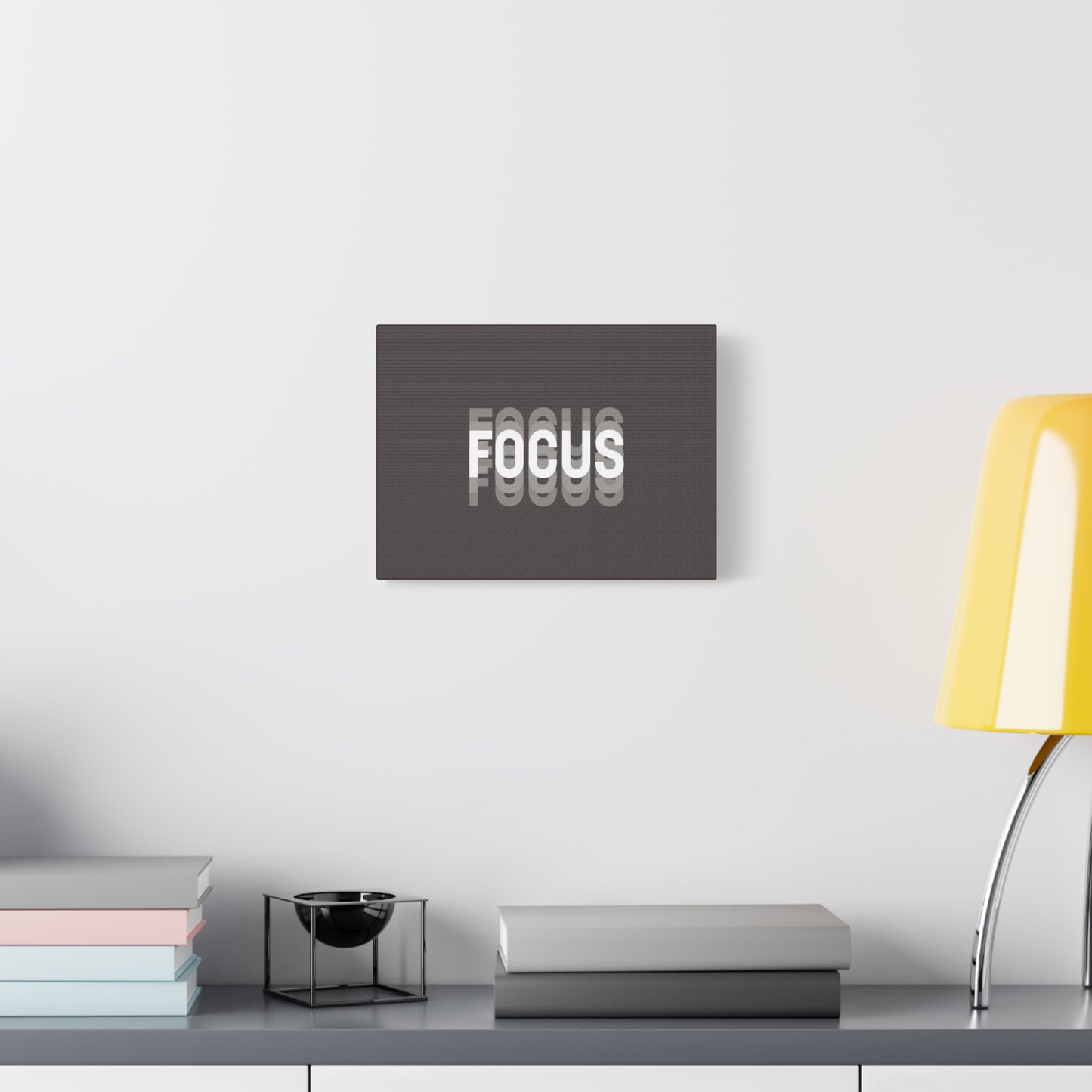 Focus Typography Canvas Wall Art — Minimalist Motivational Stretched Canvas