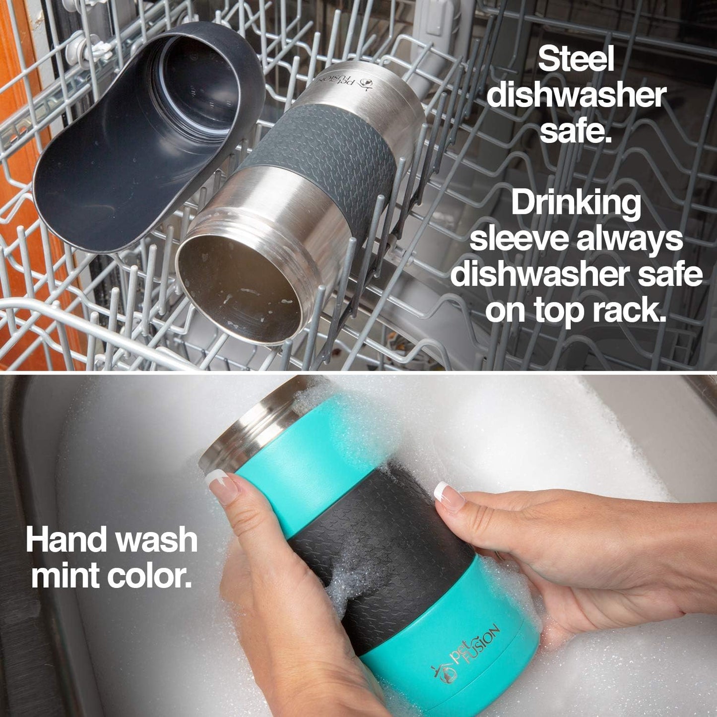 Portable Dog Water Bottle & Dog Water Bottle Dispenser (New - Large 22Oz Water & Food Dispenser) Insulated 2 Wall Stainless Steel - Optimal Cool Water Temp - Perfect Dog Travel Water Bottle