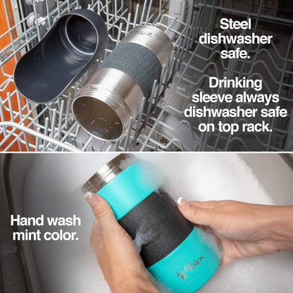 Portable Dog Water Bottle & Dog Water Bottle Dispenser (New - Large 22Oz Water & Food Dispenser) Insulated 2 Wall Stainless Steel - Optimal Cool Water Temp - Perfect Dog Travel Water Bottle